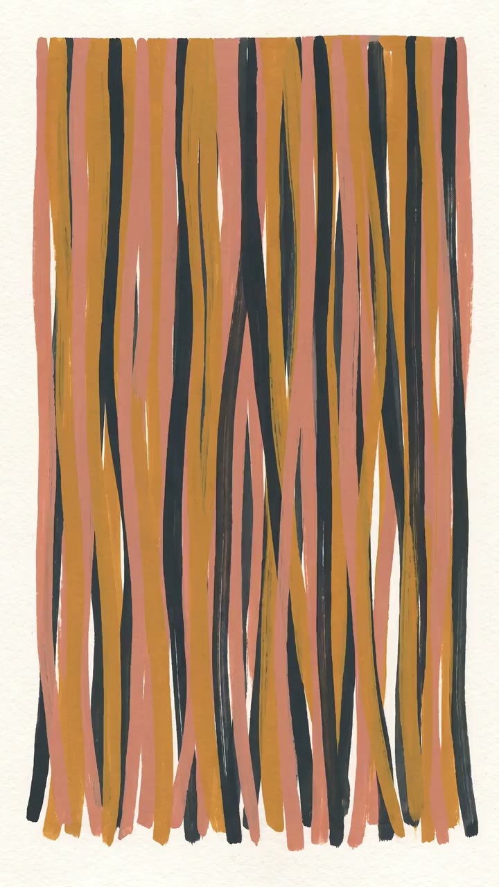 Modèle Rideau d'Or — Le rideau de franges s'ouvre sur la lumière — gouache, ocre et argile.